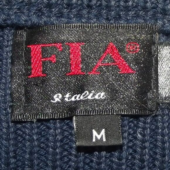 FIA ITALIA Sweater, M, Blue/White/Green stripes, Crested, Pullover, crew neck - Picture 9 of 11